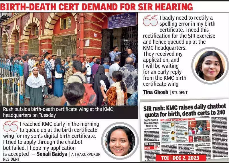 Kolkata Sees Rush for Birth-Death Certificates Ahead of SIR Hearing; KMC Adds Counters