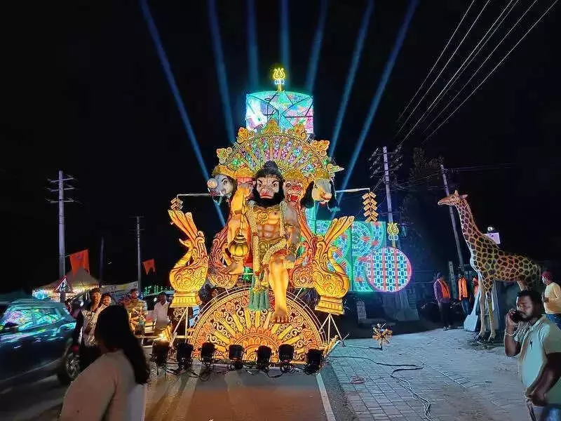 Kushalnagar Celebrates Grand Hanuman Jayanti with 8 Decorated Mantaps