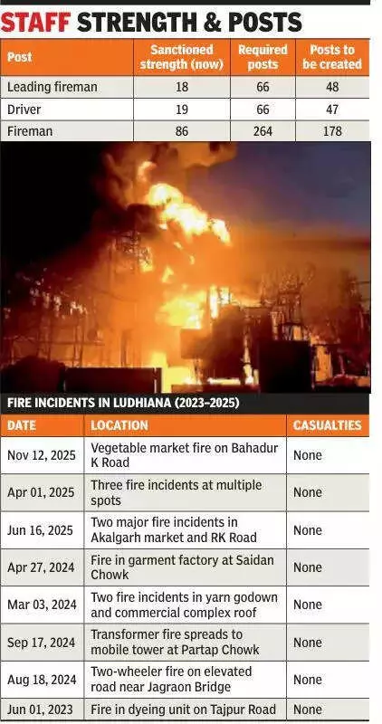 Ludhiana Fire Crisis: Staff Shortage Forces Firemen to Work 12-Hour Shifts