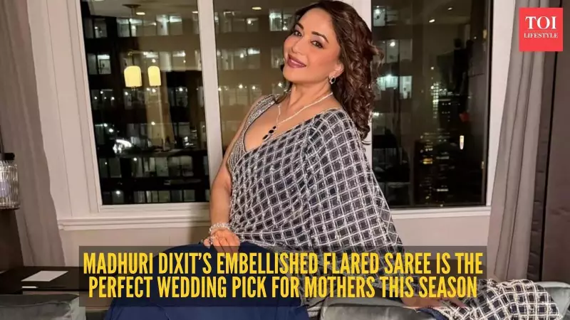 Madhuri Dixit's Rs 63,800 Navy Saree Redefines Ethnic Glamour