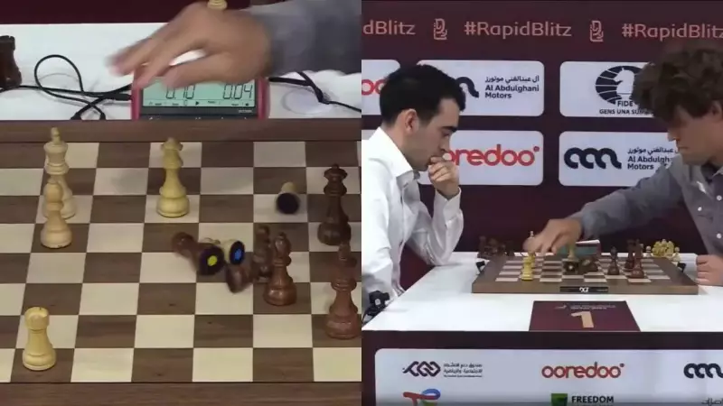 Magnus Carlsen Forfeits World Blitz Game After Chaotic Piece Knockover in Doha