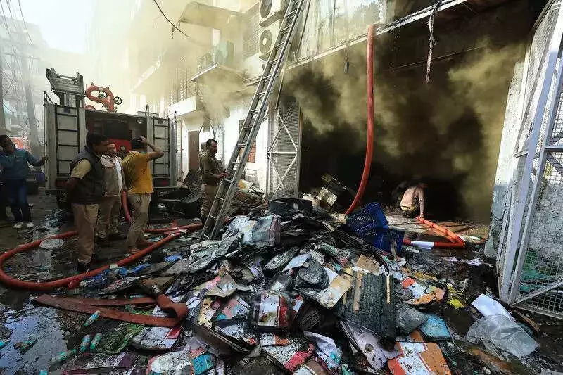 Major Fire Engulfs Jaipur Ice-Cream Factory, 10 Fire Tenders Battle Blaze for 7 Hours