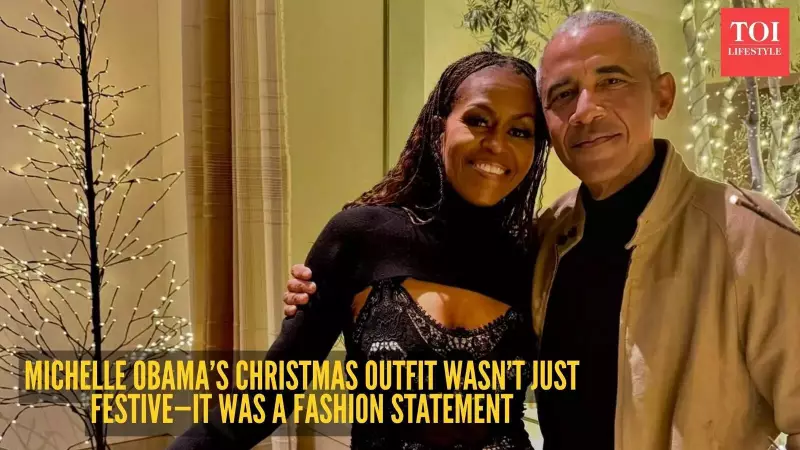 Michelle Obama's Sheer Black Gown Redefines Festive Fashion on Christmas