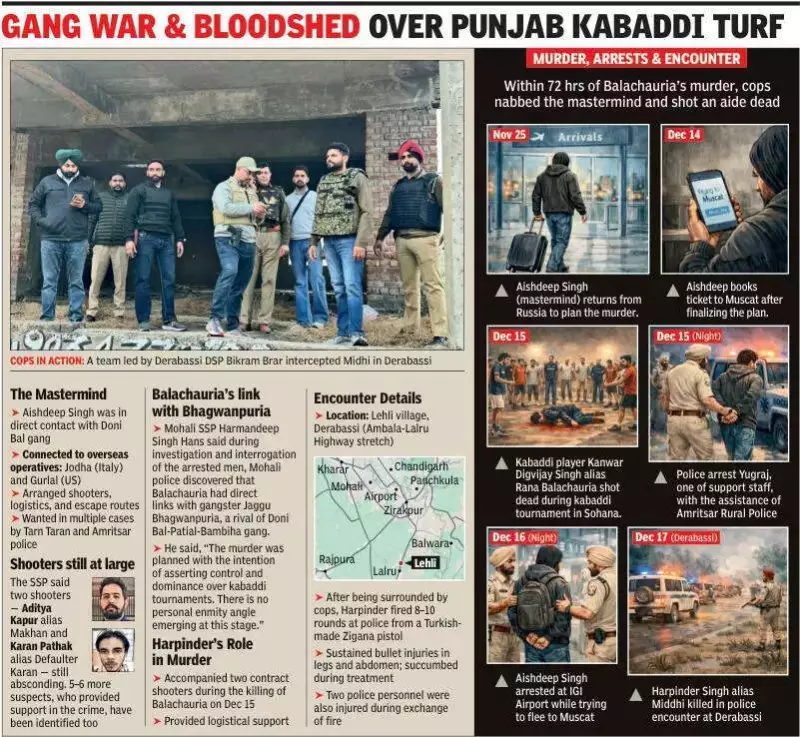 Mohali Police Gun Down Accused in Kabaddi Promoter Murder, Two Cops Injured