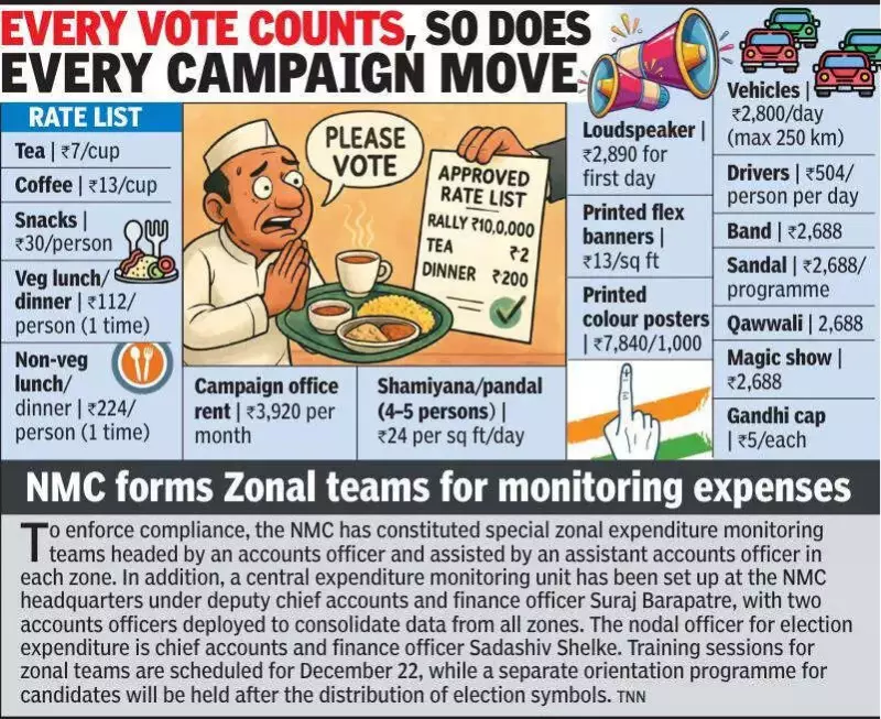 Nagpur Civic Polls: NMC Puts Price Tag on Chai at Rs7, Dinner at Rs224 to Curb Spending