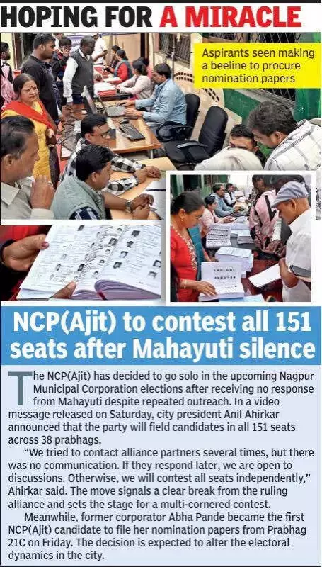 Nagpur Civic Polls: Nomination Rush Stalls as Parties Play Last-Minute Ticket Poker