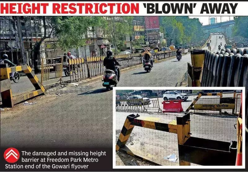 Nagpur Flyover Barrier Smashed Again: 5th Collision in Recent Times