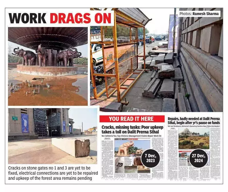 Noida's Dalit Prerna Sthal Renovation: 20% Work Incomplete Ahead of Ambedkar Jayanti