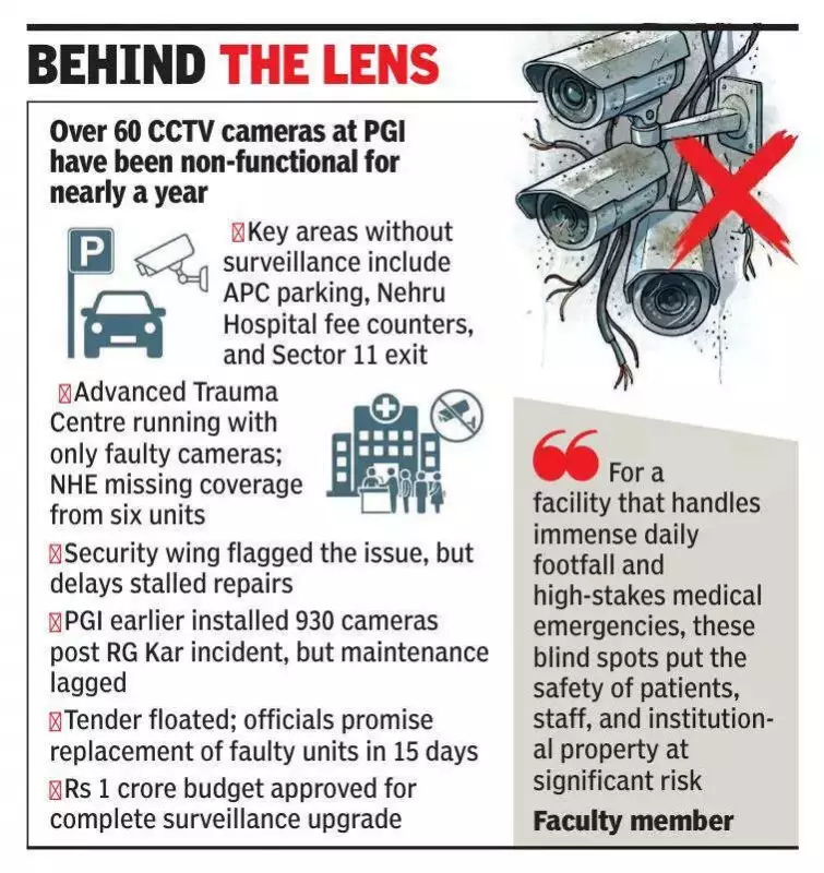 PGI Chandigarh Security Crisis: 60 CCTV Cameras Dead for a Year, Creating Blind Spots