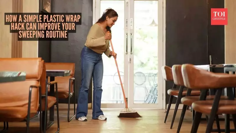 Plastic Wrap Hack: The Simple Trick to Make Sweeping Easier & Cleaner