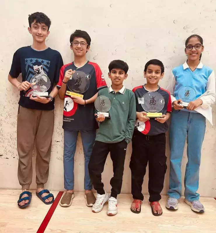 Rajasthan Squash Academy Dominates CCI Western India Championship with 5 Medals