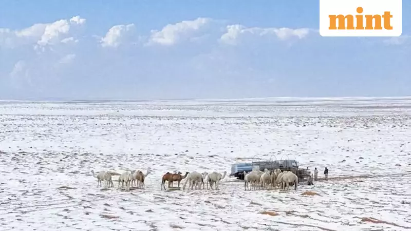 Rare Snowfall in Saudi Arabia: Deserts Turn White as Temperatures Plunge