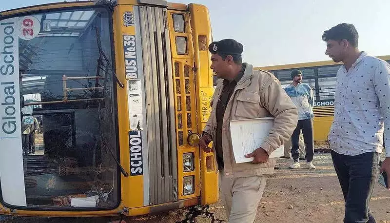Rohtak School Bus Crash: 6 Injured, 4 Children Among Victims
