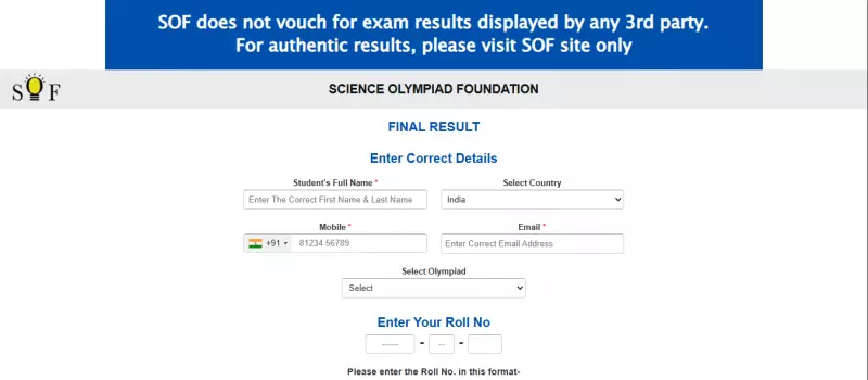 SOF ICO Result 2025-26 Declared: Check Scores, Ranks at sofworld.org