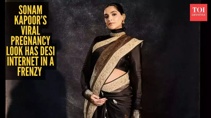 Sonam Kapoor's Black & Gold Saree Sparks Debate: Best Pregnancy Look Ever?