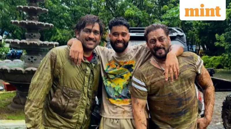 Throwback Pic: Salman Khan's Mud-Soaked ATV Fun with MS Dhoni & AP Dhillon Goes Viral