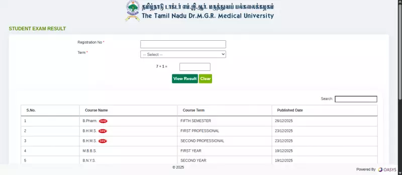 TNMGRMU Declares B.Pharm, BHMS Results 2025: Check Online Now