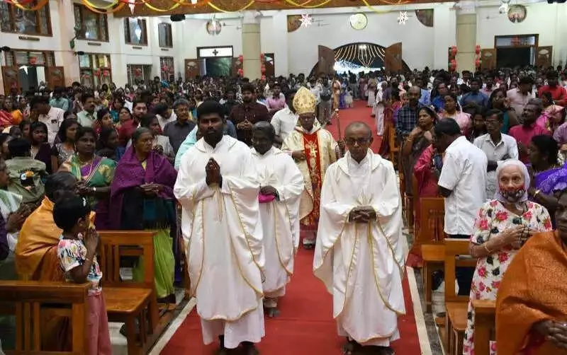 Trichy Churches Illuminate with Festive Spirit as Thousands Celebrate Christmas