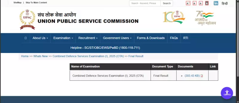 UPSC CDS (1) 2025 Results Out: 535 Candidates Shortlisted for SSB Interview