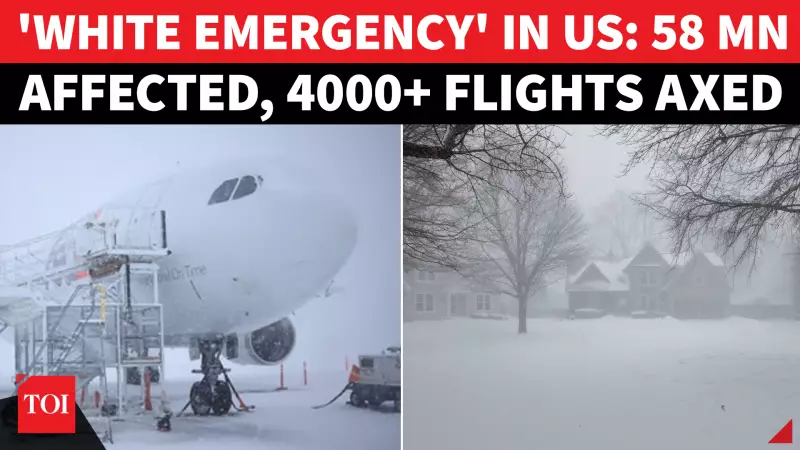 US Winter Storm Chaos: 58 Million on Alert, 4,400+ Flights Cancelled