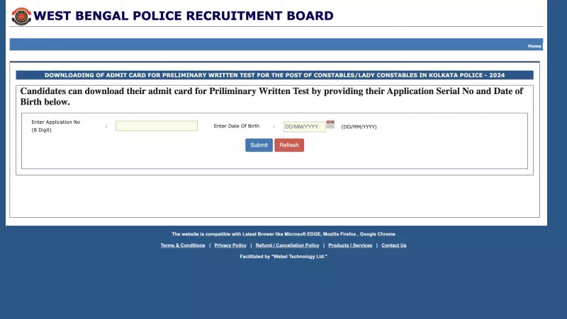 WBPRB Releases Kolkata Police Constable Admit Cards for Dec 21 Exam