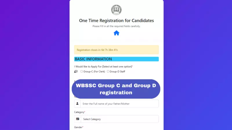 WBSSC Extends Deadline to Dec 8 for 8,477 Group C & D Posts
