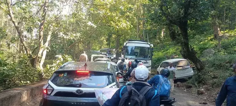 Weekend Rush Chokes Araku Ghat Road, 12,000 Tourists Stranded in ASR District