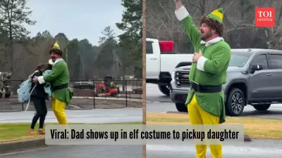 Dad's Hilarious Elf Costume Surprise at School Pickup Goes Viral, Melts Hearts