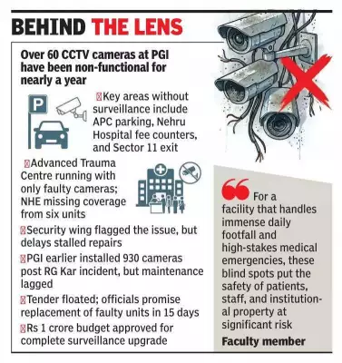 PGI Chandigarh Security Crisis: 60 CCTV Cameras Dead for a Year, Creating Blind Spots