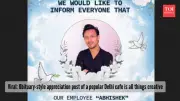 Delhi Cafe's Viral Obituary-Style 'Employee of the Month' Post Sparks Creative Buzz