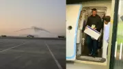 Navi Mumbai International Airport Begins Operations: First Flight Lands with Water Salute