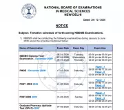 NBEMS Releases Tentative Exam Schedule for Jan-June 2026: Key Dates