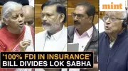 Opposition Protests 100% FDI in Insurance Bill, FM Defends Move
