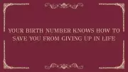 Your Birth Number Holds the Secret to Never Giving Up in Life