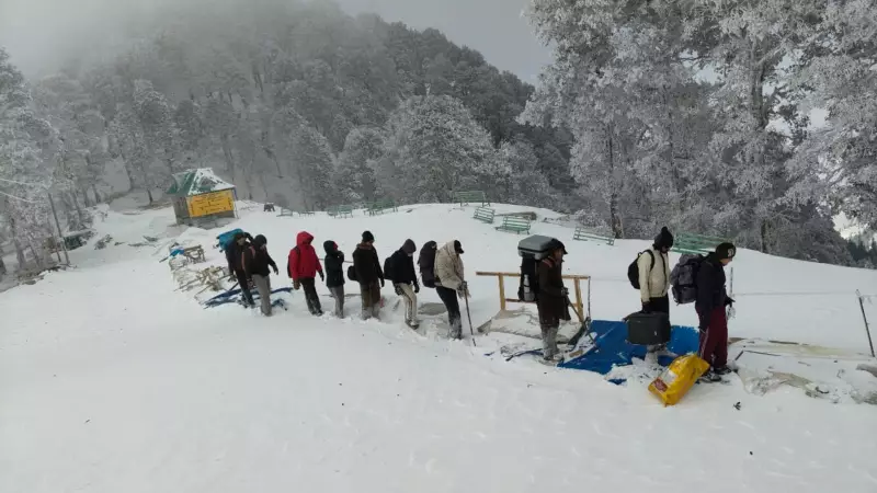 12 Tourists Rescued from Raghupur Fort in Kullu Amid Heavy Snowfall; Advisory Issued