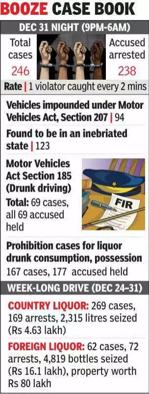 Ahmedabad Police Nab 238 Prohibition Violators on New Year's Eve
