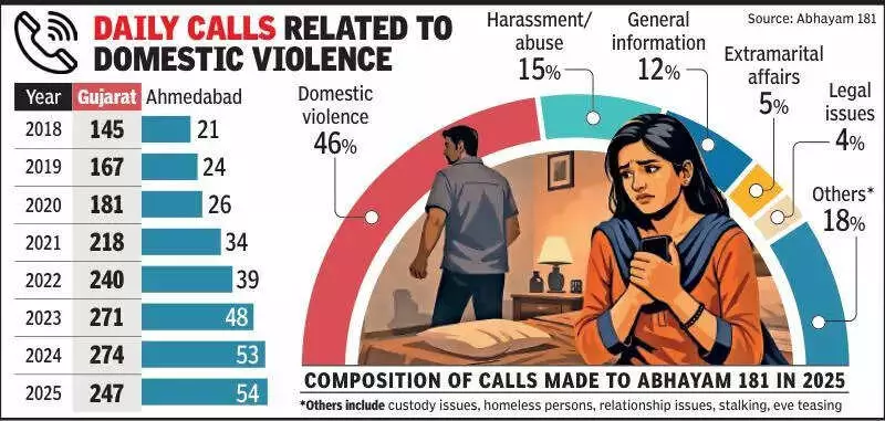 Ahmedabad's Domestic Violence Calls Show Rising Trend, Helpline Data Reveals