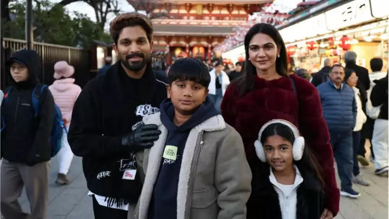 Allu Arjun Enjoys Family Time at Tokyo Temple Amid 'Pushpa 2' Japan Release