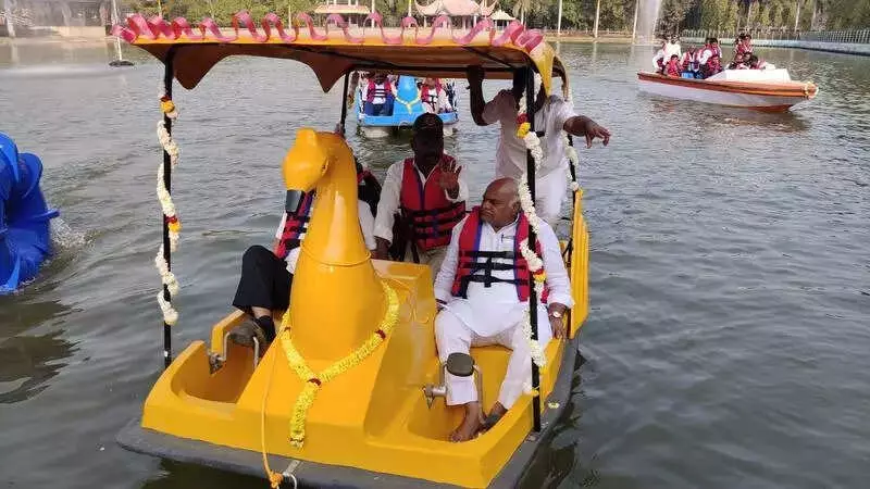 Almatti's Silver Lake Boating Re-launched by Minister Shivanand Patil