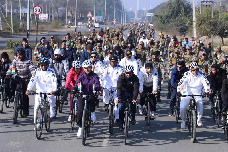 Amritsar Cyclists Pedal for Fitness and Voting Awareness at Attari Border