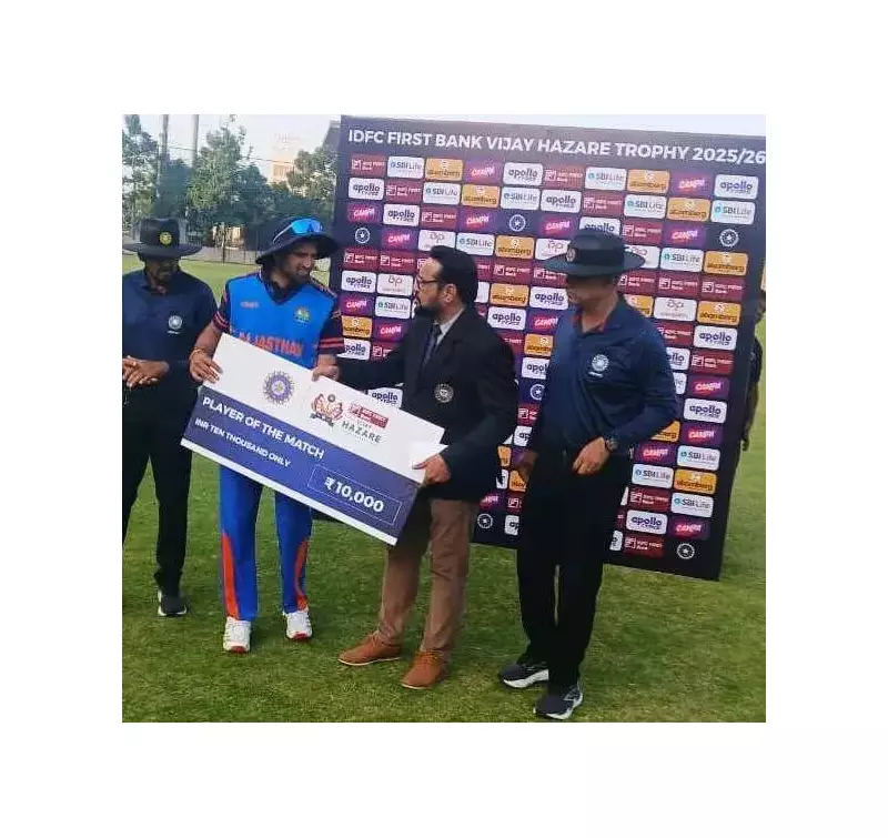 Ashok Sharma's 5-wicket haul powers Rajasthan to thrilling 10-run win over Tamil Nadu