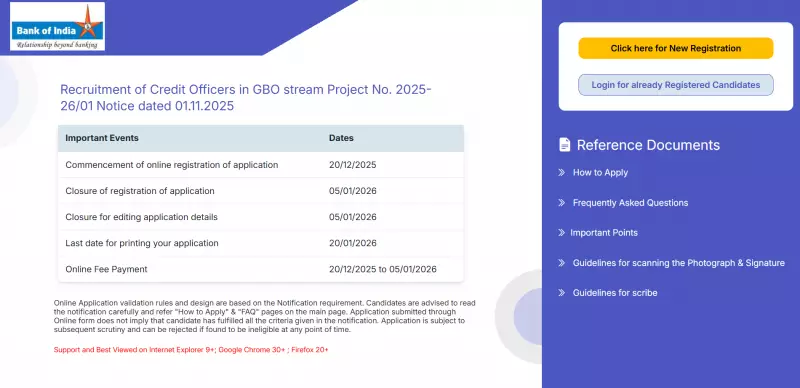 Bank of India Credit Officer 2026: Last Day to Apply for 514 Posts Tomorrow