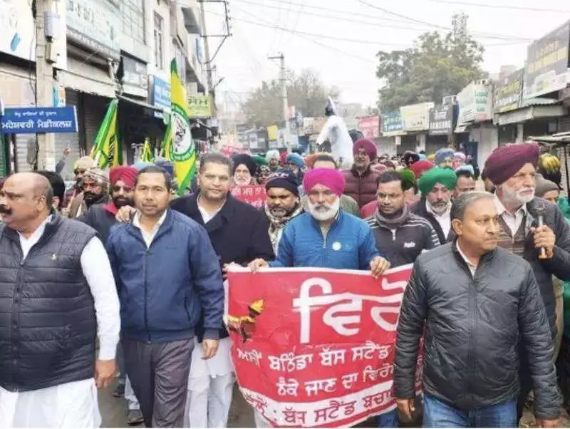 Bathinda Traders Protest Govt's Plan to Shift Bus Stand to Remote Thermal Plant Site