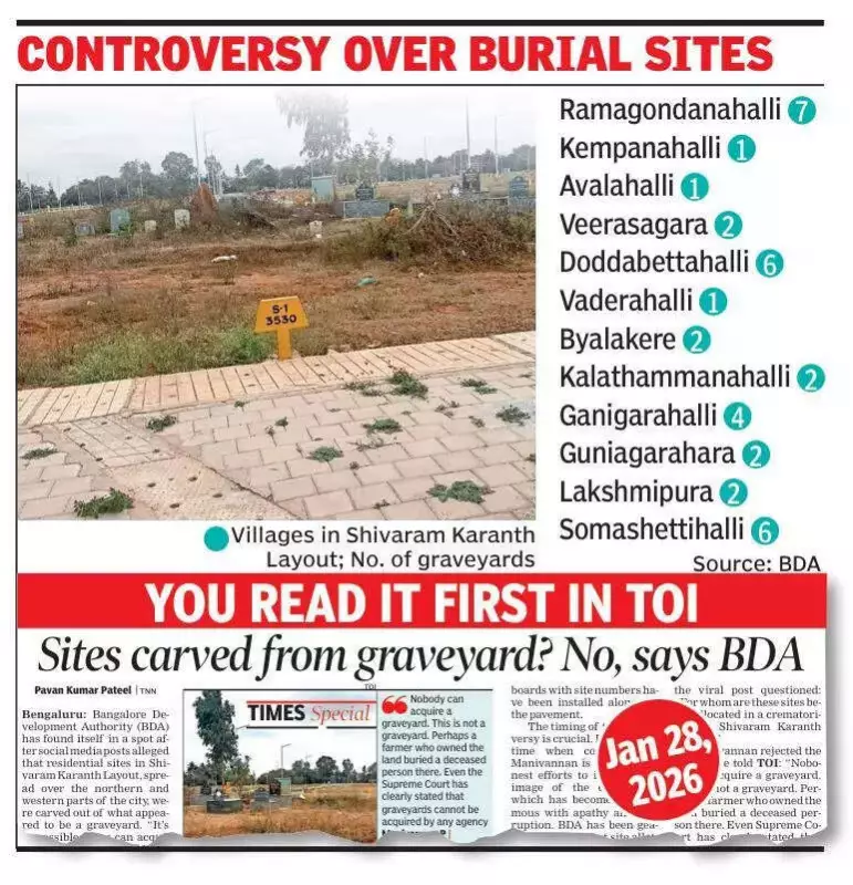 BDA Admits 36 Illegal Graveyards in Shivaram Karanth Layout, Plans Park Conversion
