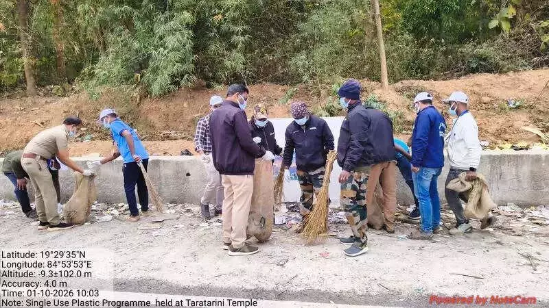 Berhampur Forest Dept, Volunteers Clean Plastic at Tara Tarini & Bateswar