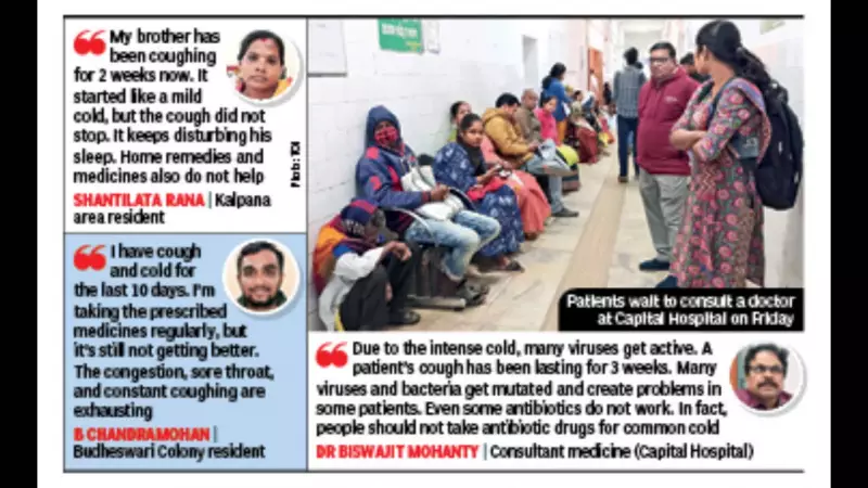 Bhubaneswar Hospitals See 20% Surge in Cold, Cough Cases Amid Pollution & Cold Wave