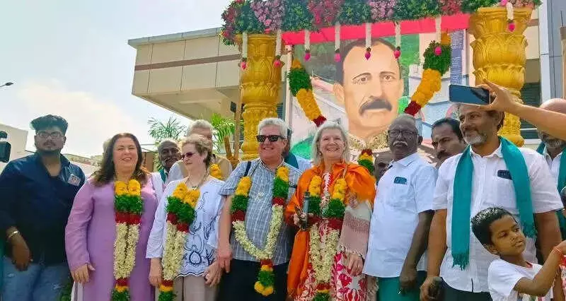 British Engineer John Pennycuick Honored by Madurai Farmers During UK Delegation Visit