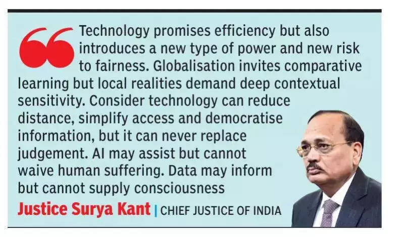 CJI Surya Kant: Justice Must Discipline Technology, Not Surrender to AI