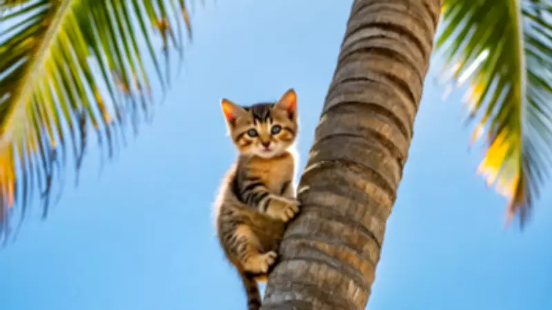 Coimbatore Firefighters Rescue Kitten Stranded on 60-Foot Coconut Tree