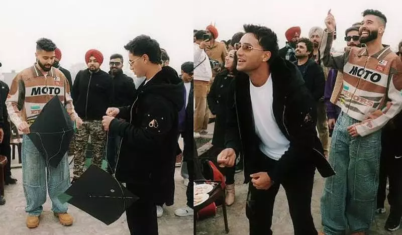 Cricketer Abhishek Sharma and AP Dhillon Celebrate Lohri with Kite Flying